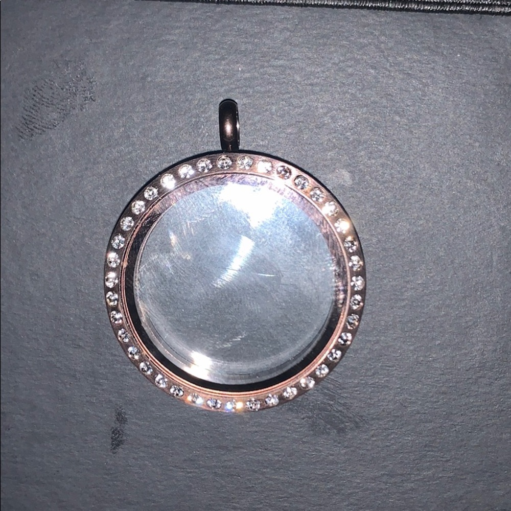 Origami owl large chocolate  locket with crystals